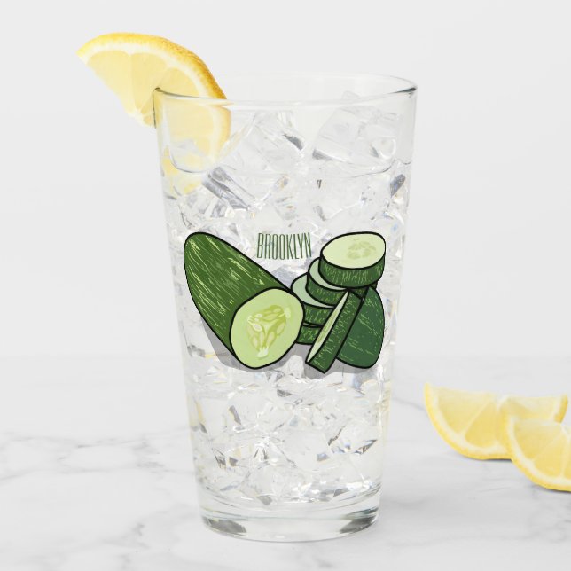 Abbildung des Gurkenkummers Cartoon Glas (Vorderseite Ice)