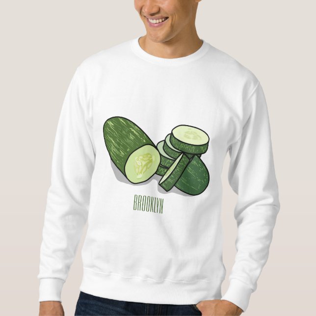 Abbildung des Gurkenkummers Cartoon Sweatshirt (Vorderseite)