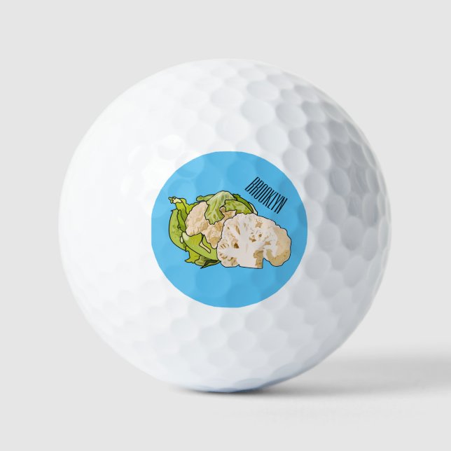 Abbildung des Kauliblumen-Cartoon Golfball (Vorderseite)