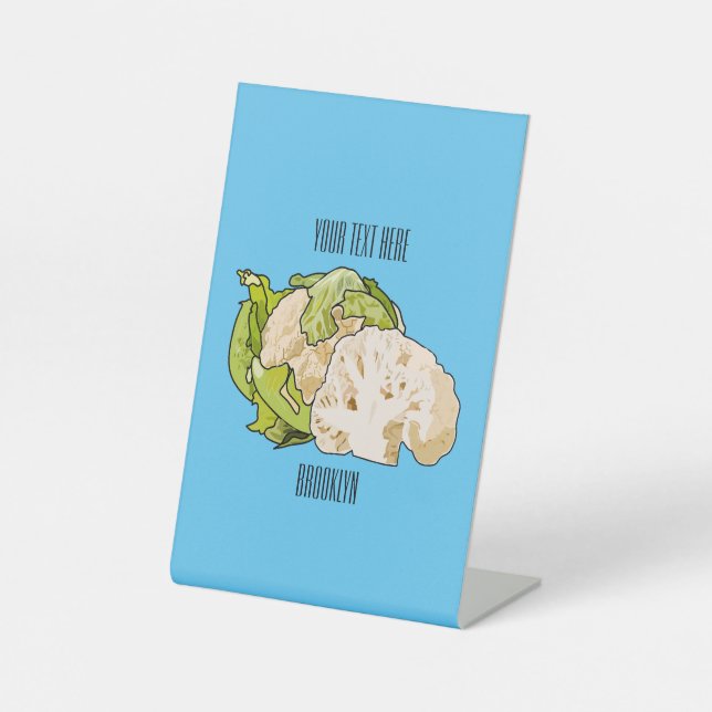 Abbildung des Kauliblumen-Cartoon Sockelschild (Vorderseite)