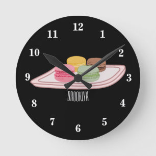 Abbildung des Macaron-Cartoon Runde Wanduhr