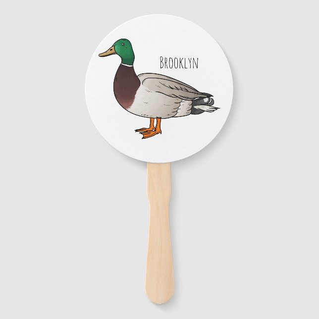 Abbildung des Mallard-Enten-Cartoon Fächer (Vorderseite)