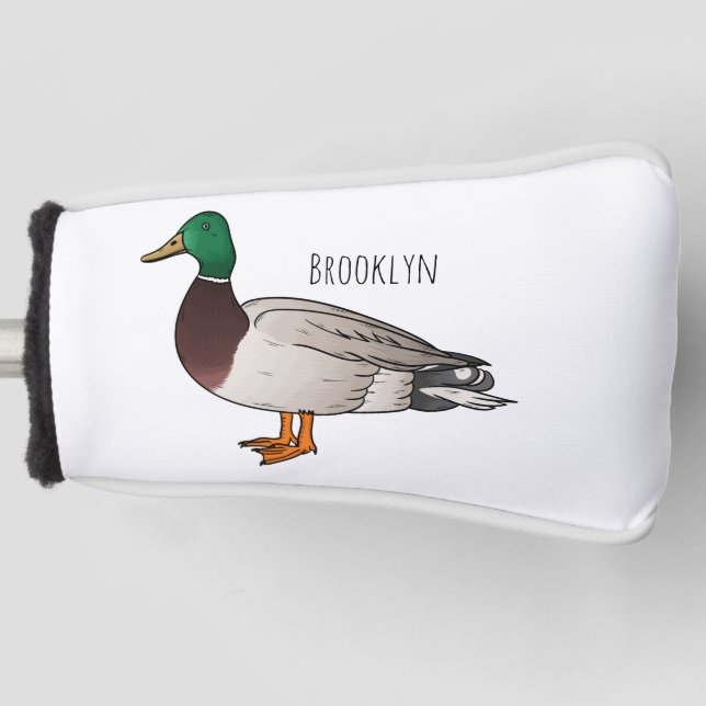 Abbildung des Mallard-Enten-Cartoon Golf Headcover (Vorderseite)
