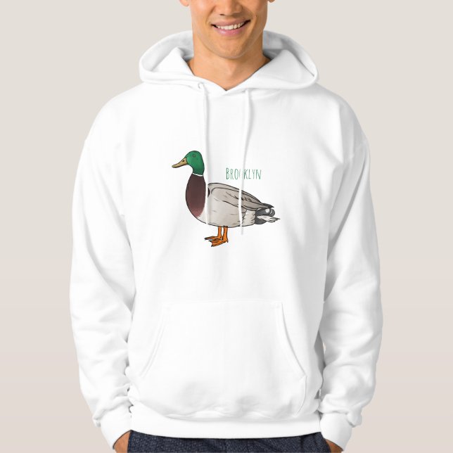Abbildung des Mallard-Enten-Cartoon Hoodie (Vorderseite)