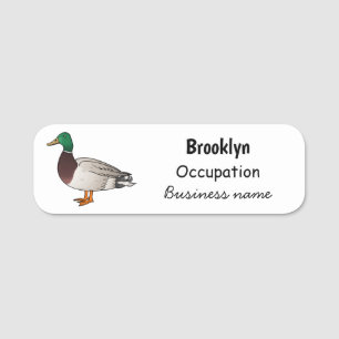 Abbildung des Mallard-Enten-Cartoon Namensschild