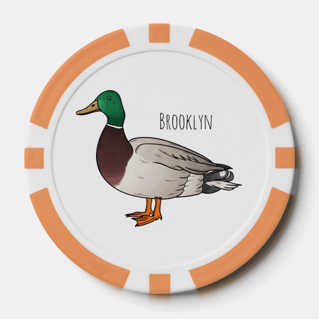 Abbildung des Mallard-Enten-Cartoon Pokerchips (Vorderseite)