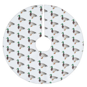 Abbildung des Mallard-Enten-Cartoon Polyester Weihnachtsbaumdecke