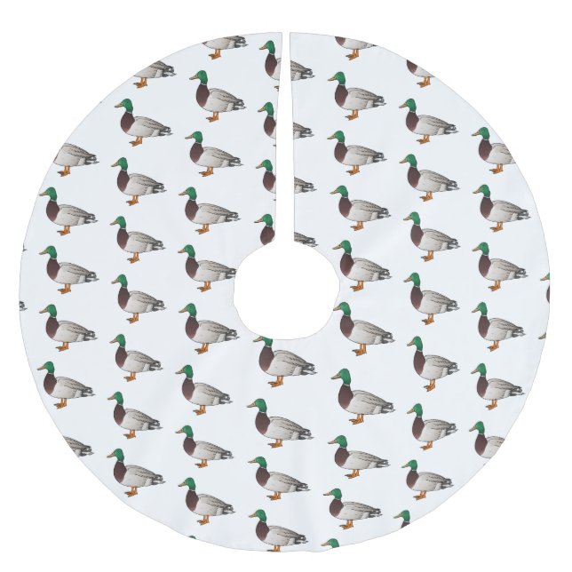 Abbildung des Mallard-Enten-Cartoon Polyester Weihnachtsbaumdecke (Vorderseite)