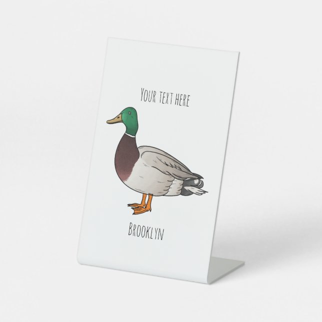 Abbildung des Mallard-Enten-Cartoon Sockelschild (Vorderseite)