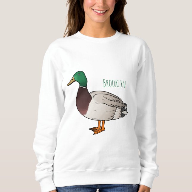 Abbildung des Mallard-Enten-Cartoon Sweatshirt (Vorderseite)