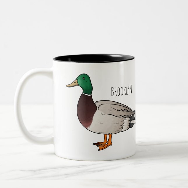 Abbildung des Mallard-Enten-Cartoon Zweifarbige Tasse (Links)