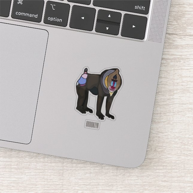 Abbildung des Mandrill Cartoon Aufkleber (Ausschnitt)