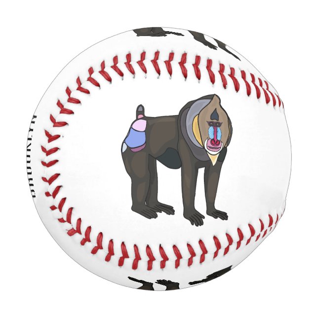 Abbildung des Mandrill Cartoon Baseball (Vorderseite Links)