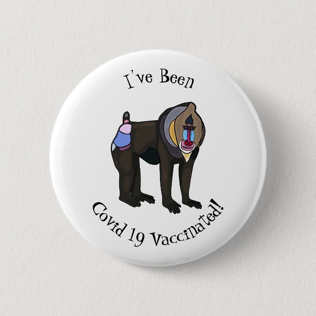 Abbildung des Mandrill Cartoon Button (Vorderseite)