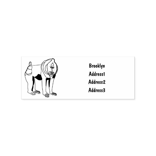 Abbildung des Mandrill Cartoon Gummistempel (Prägung)