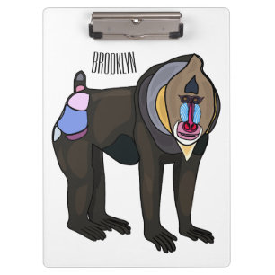 Abbildung des Mandrill Cartoon Klemmbrett