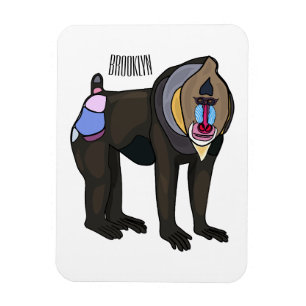 Abbildung des Mandrill Cartoon Magnet