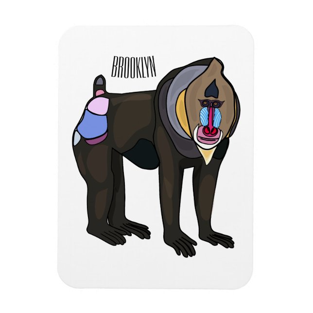 Abbildung des Mandrill Cartoon Magnet (Vertikal)