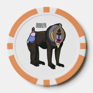 Abbildung des Mandrill Cartoon Pokerchips