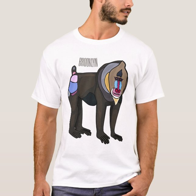 Abbildung des Mandrill Cartoon T-Shirt (Vorderseite)