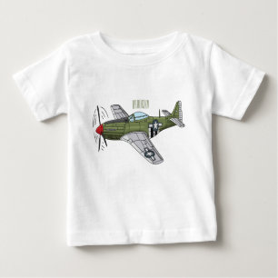 Abbildung des militärischen Flugzeug Cartoon Baby T-shirt