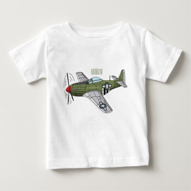 Abbildung des militärischen Flugzeug Cartoon Baby T-shirt (Vorderseite)