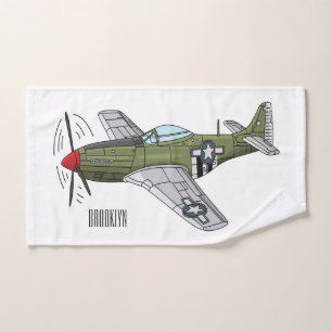 Abbildung des militärischen Flugzeug Cartoon Badhandtuch Set