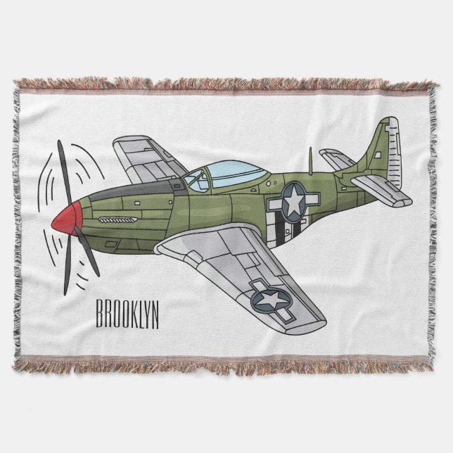Abbildung des militärischen Flugzeug Cartoon Decke (Vorderseite)