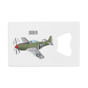Abbildung des militärischen Flugzeug Cartoon Geldbeutel Flaschenöffner