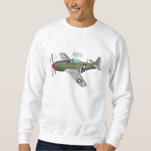 Abbildung des militärischen Flugzeug Cartoon Sweatshirt