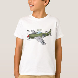 Abbildung des militärischen Flugzeug Cartoon T-Shirt