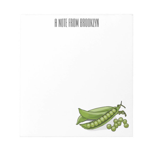 Abbildung des Pea-Cartoon Notizblock (Vorderseite)