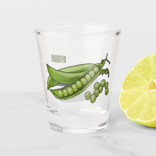 Abbildung des Pea-Cartoon Schnapsglas
