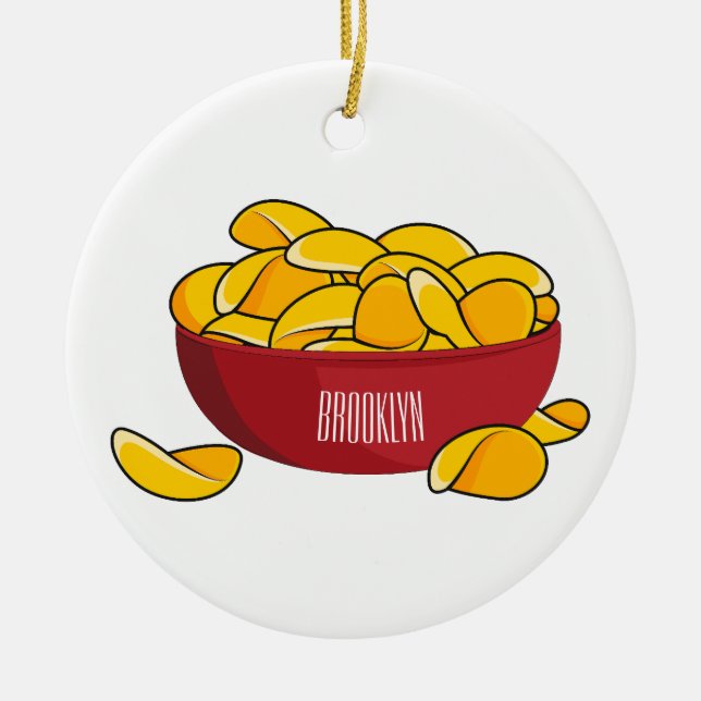 Abbildung des Potato-Chip-Cartoon Keramik Ornament (Vorne)