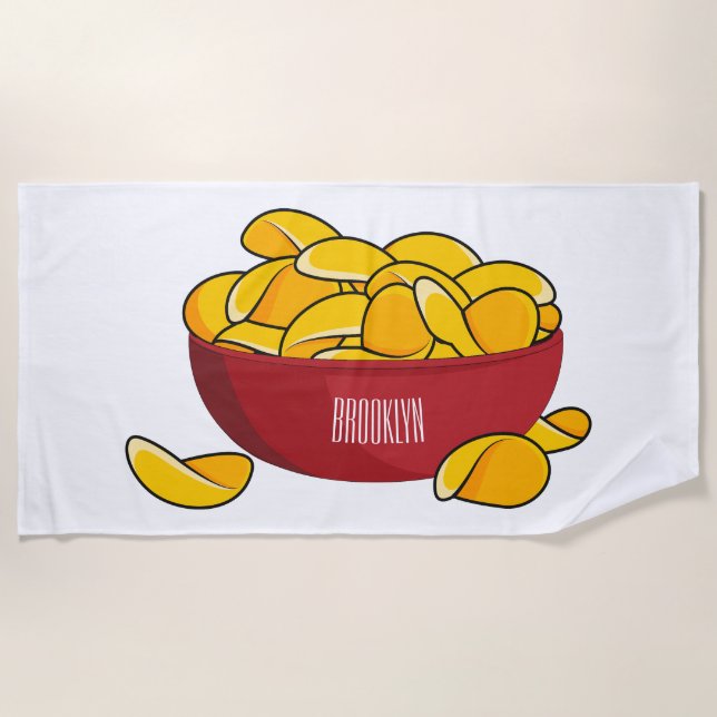 Abbildung des Potato-Chip-Cartoon Strandtuch (Vorderseite)