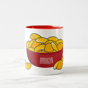 Abbildung des Potato-Chip-Cartoon Zweifarbige Tasse