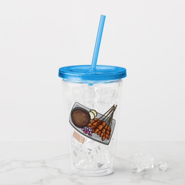 Abbildung des Satay-Cartoon Acryltrinkbecher (Rückseite Ice)