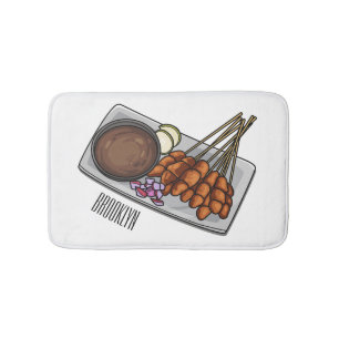 Abbildung des Satay-Cartoon Badematte