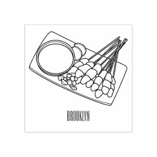 Abbildung des Satay-Cartoon Gummistempel