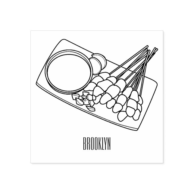 Abbildung des Satay-Cartoon Gummistempel (Prägung)