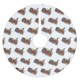 Abbildung des Satay-Cartoon Polyester Weihnachtsbaumdecke