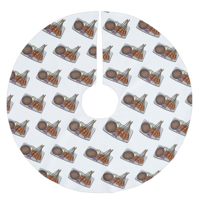 Abbildung des Satay-Cartoon Polyester Weihnachtsbaumdecke (Vorderseite)