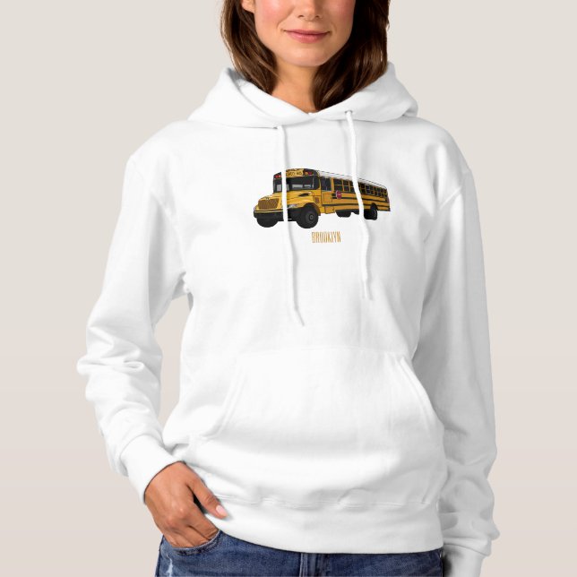 Abbildung des Schulbus-Cartoon Hoodie (Vorderseite)