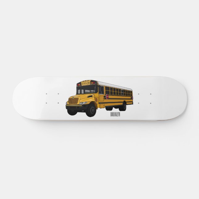 Abbildung des Schulbus-Cartoon Skateboard (Horizontal)