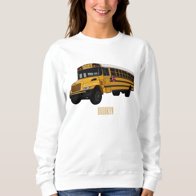 Abbildung des Schulbus-Cartoon Sweatshirt (Vorderseite)