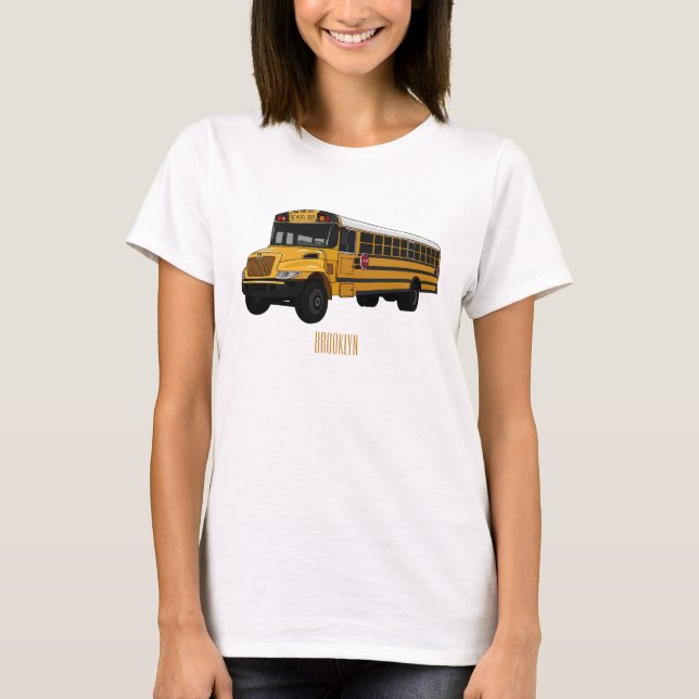 Abbildung des Schulbus-Cartoon T-Shirt (Vorderseite)
