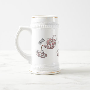 Abbildung des Teacup-Set-Cartoon Bierglas