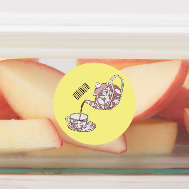 Abbildung des Teacup-Set-Cartoon Etiketten (Befestigt)