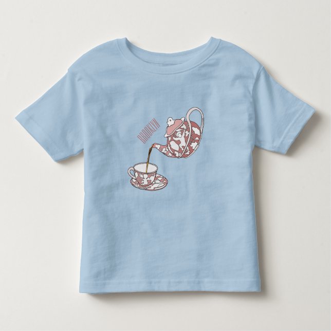 Abbildung des Teacup-Set-Cartoon Kleinkind T-shirt (Vorderseite)