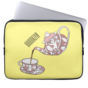Abbildung des Teacup-Set-Cartoon Laptopschutzhülle